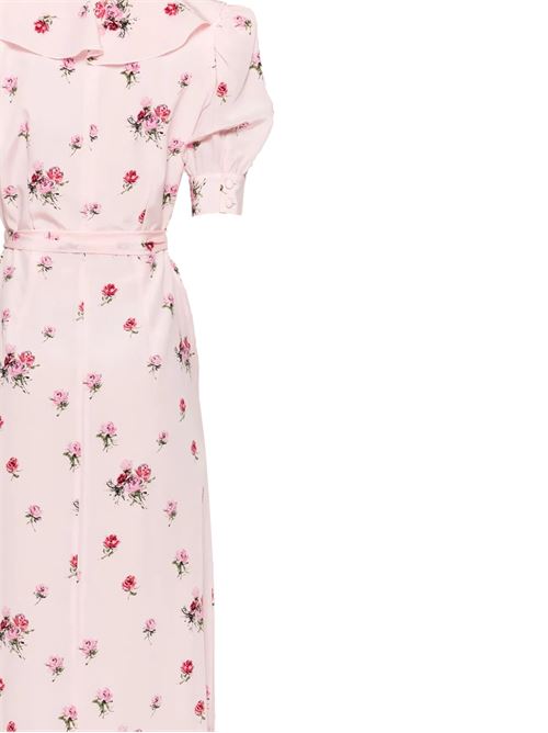 Rose print silk wrap dress with belt ALESSANDRA RICH | FABX4006F44661816